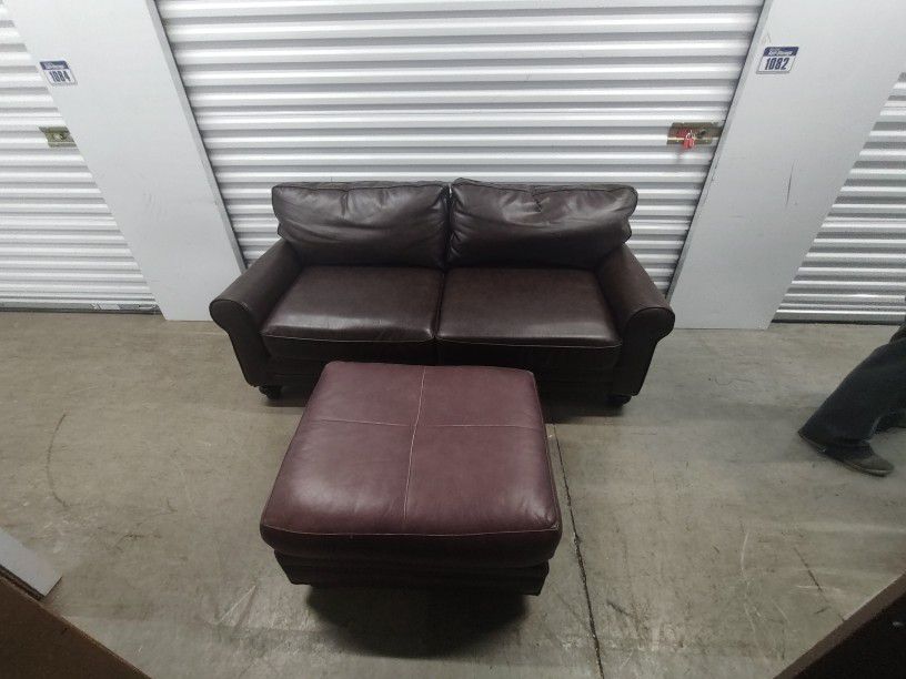 Leather Sofa and Ottoman, Free Delivery👍