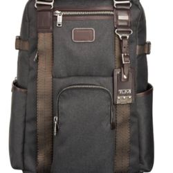 Tumi Grey And Brown Leather Unbranded Alpha Traveling Backpack And Tote