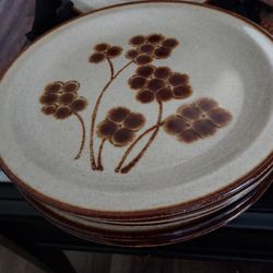 Set Of 6 Vtg International China, Crestone Dinner Plates. "Coco" Pattern