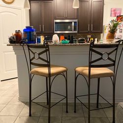 Pair of Iron Counter Height Stools