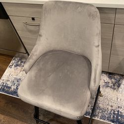 Barstools Chairs Gray Velvet 