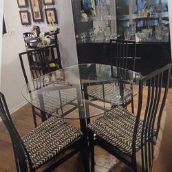 Glass Dining Table And 4 Chairs