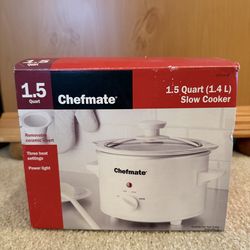 New Chefmate 1.5 Qt Slow Cooker – Never Used (In Box)