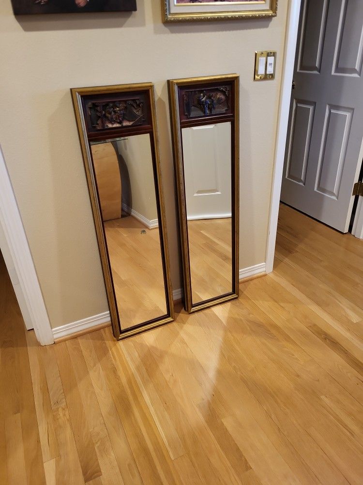 A Pair Of Vintage Chinese Mirrors