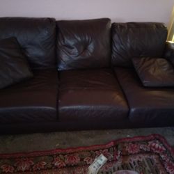 Brown Leather Couch 