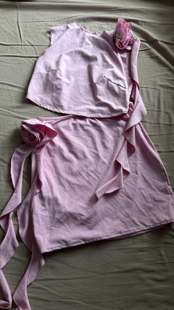 Two Piece Pink Mini Skirt Set
