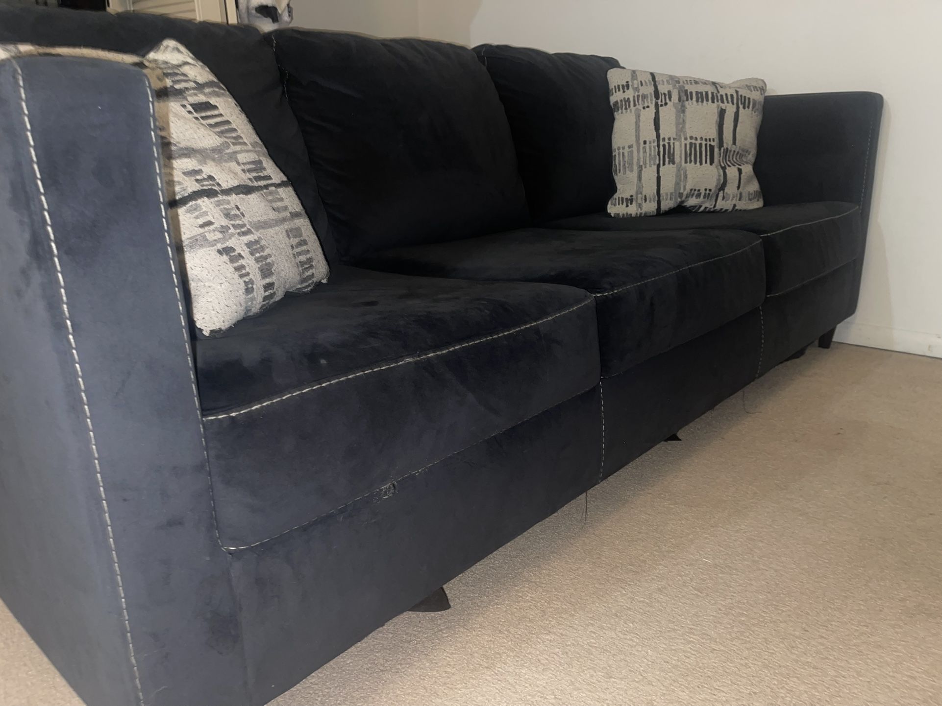 Blue Couch With Pillows