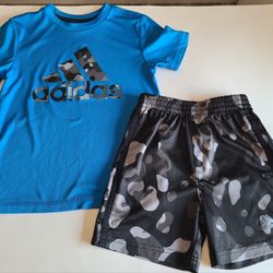 Adidas Toddler's Camo Shorts and T-Shirt Set (Size 4T)