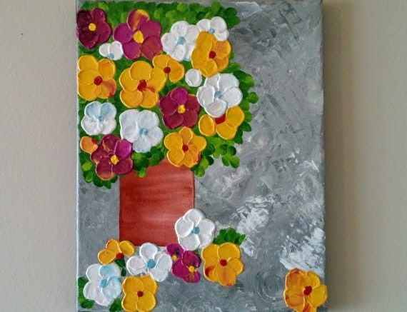 Acrylic Canvas Painting - Flowers