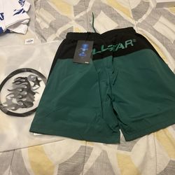 Hellstar Shorts Green And Bladk