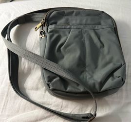 Travelon Gray Nylon Crossbody Shoulder Bag