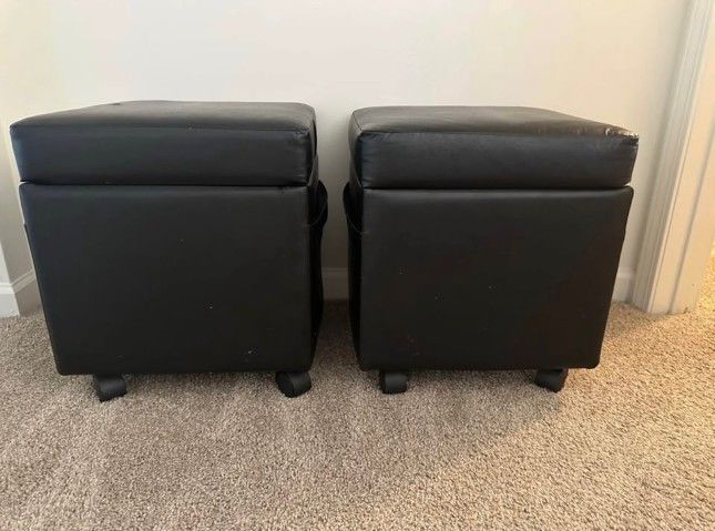 Pair Of Rolling Ottamans