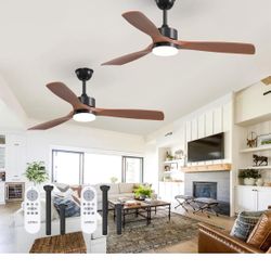 addlon 2 Pack Ceiling Fans with Lights, 52 inch Black Ceiling Fan with Light and Remote Control, Reversible, 3CCT, Dimmable, Noiseless, Ceiling Fan fo