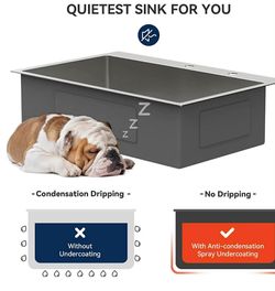 (w-5-4) Lordear 30x22 Drop In Kitchen Sink Stainless Steel 30 Inch Topmount Sinks T304 16 Gauge Single Bowl Above Counter 9 Inch Basin