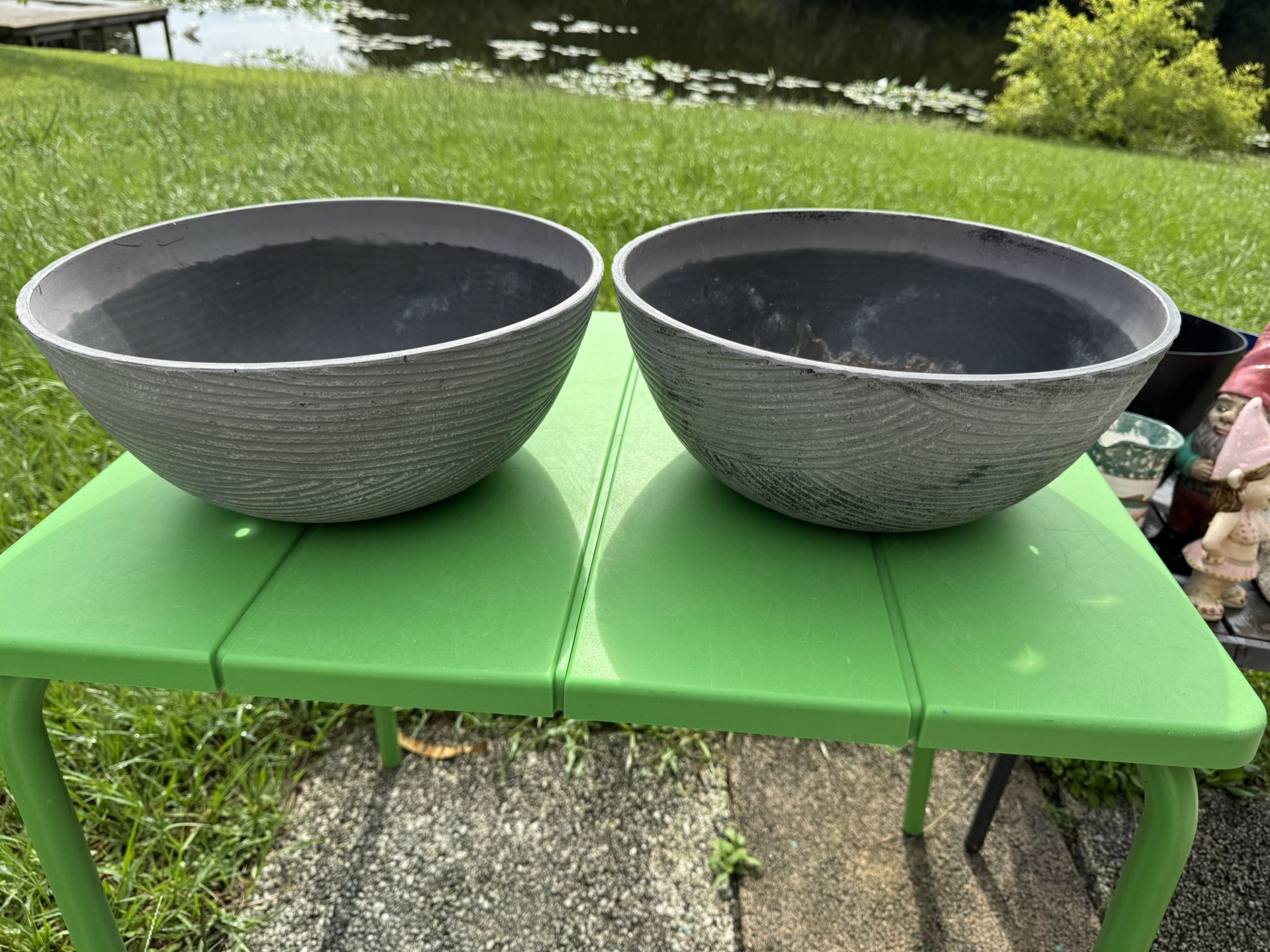 Pair Of Resin Flower Pots