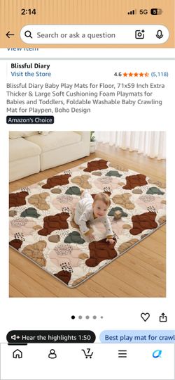 Baby play mat 59”x 59”