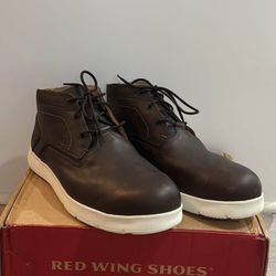 Red Wings Men’s Brown Ankle High Work Boots Steel Toe Size 13M