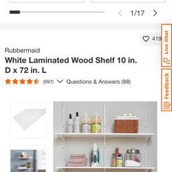 White Shelving 12x 48. 4 Pieces 