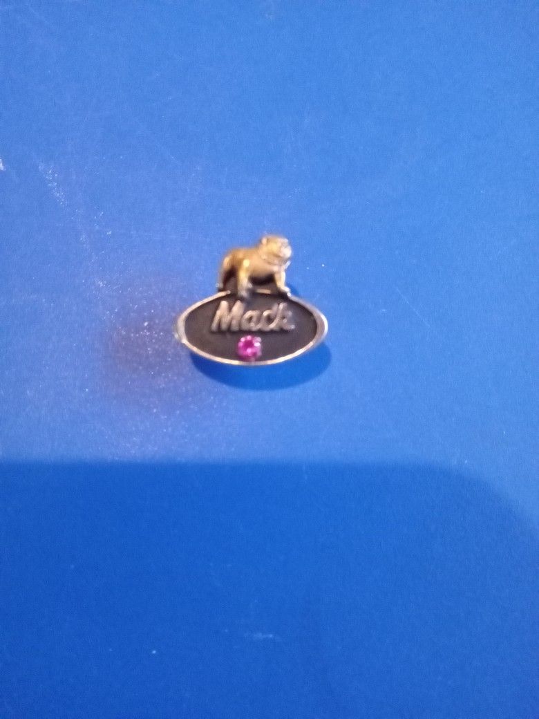 Mack 10 Year Safety Pin; Bulldog w/ Ruby (never worn)