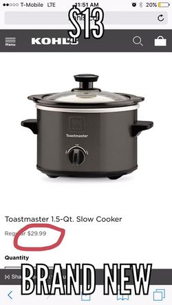 Slow cooker less than 1/2 price $13