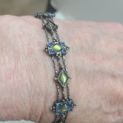ART DECO INSPIRED MARCASITE GENUINE ABALONE 