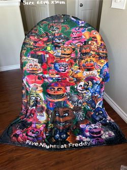 Five Nights at Freddy's (FNAF) Themed Throw Blanket, Size 50in. X 60in.