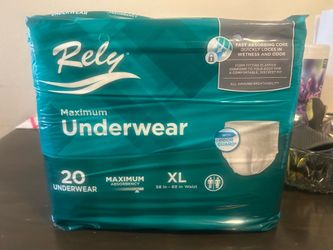 Rely Maximum Underwear Men’s 20 Count XL 4 packs