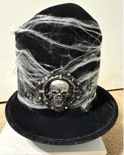 Top Hat with skull and spider webs