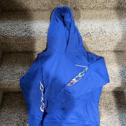 Blue Chrome Heart Space Hoodie