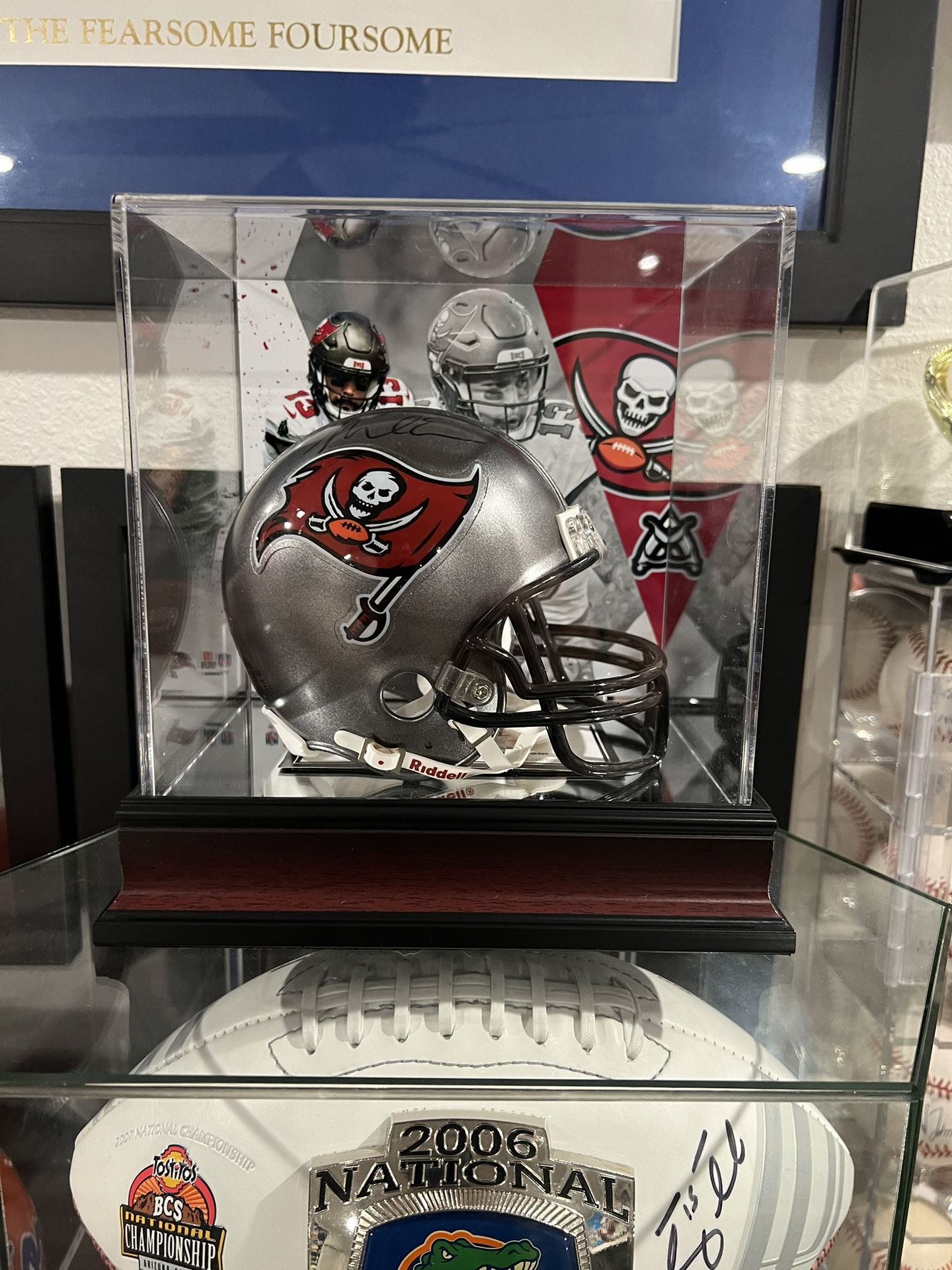 Mike Evans Signed Rookie Helmet 6-1-2014 With Custom Holder Tristar Authenticated New Condition Rare 
