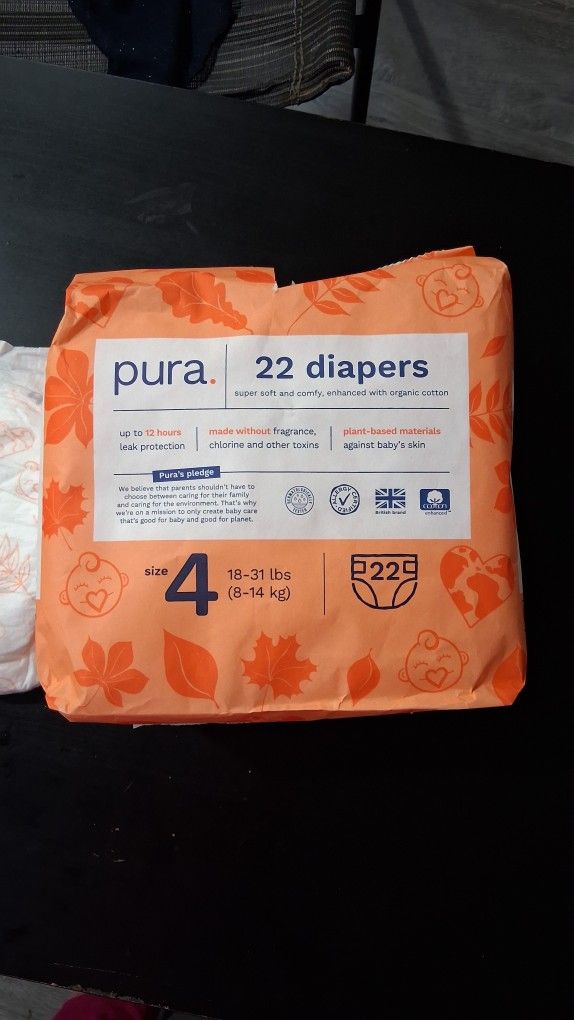 Pura Diapers Size 4 Count 22