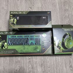 Halo Gaming Keyboard Wireless Headset And Gaming Mouse