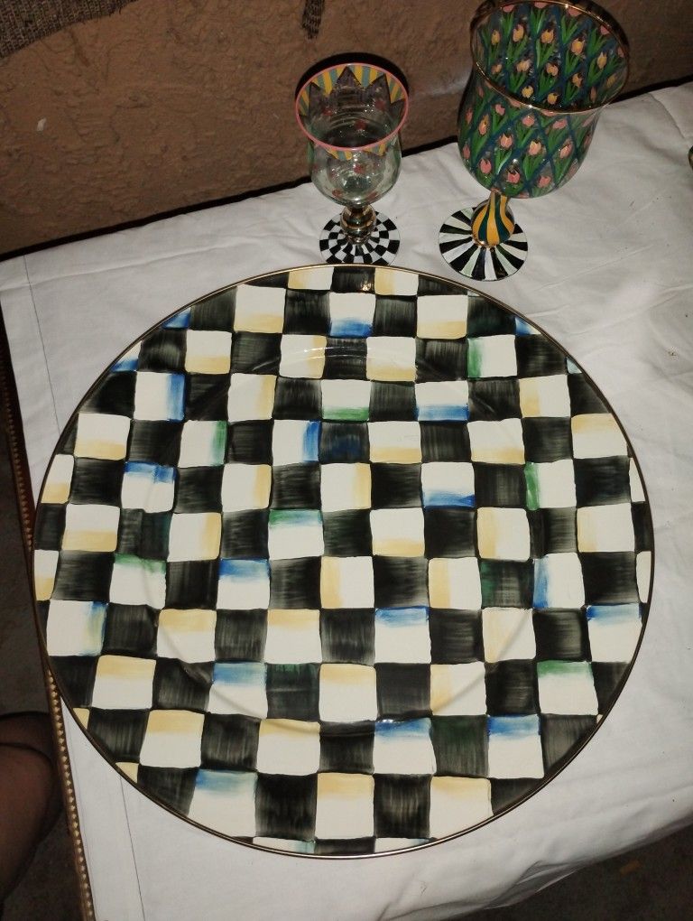 McKenzie-Childs Serving plate And Glasswear