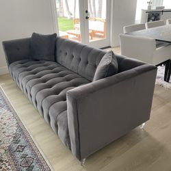 Fannette Upholstered Velvet Sofa and Armchair 