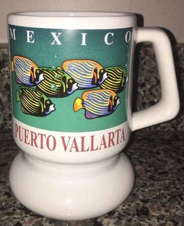 Puerto Vallarta Mexico Coffee Cup Big Mug Fish Sea Water Fishing