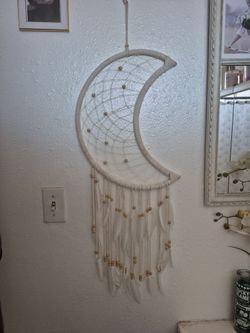 Crescent Moon Dream Catcher Wall Hanging