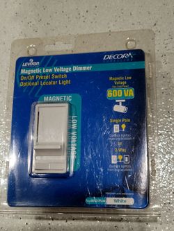 Leviton Decora Sureslide Magnetic Low Voltage Dimmer 600 VA White 6613-PLW