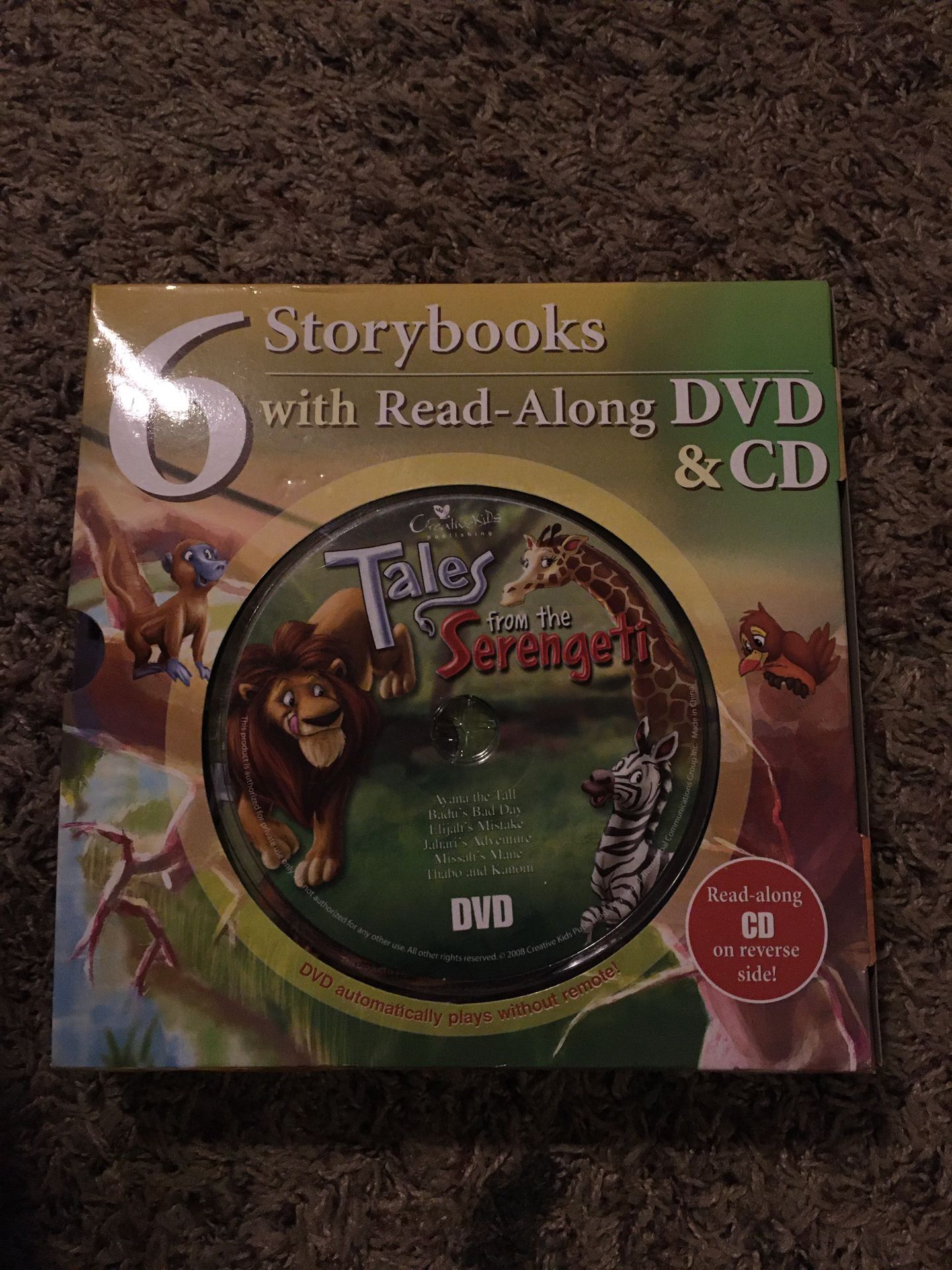 6 Story books with read along DVD in a CD: tales from the Serengeti