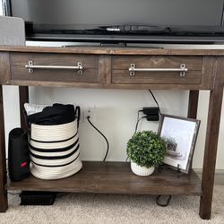 Wooden TV Stand Desk With Drawers