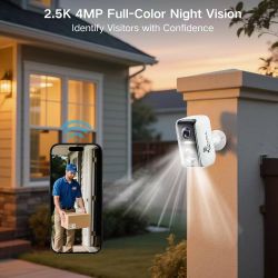 Solar Security Cameras Wireless Outdoor, 2K WiFi Cameras for Home Security, Battery Powered AI Motion Detection Surveillance Home Security Cameras, Co