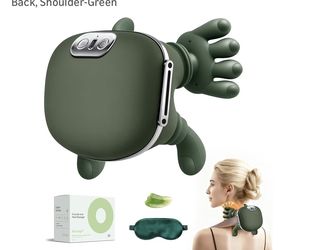 Neck Massager - Portable Shiatsu Neck and Back Massager, Bionic Heat Electric Shoulder Massage for Pain Relief, 4D Kneading Massage, Simulated H