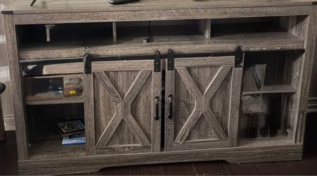 Rustic Barn Door TV Stand Console