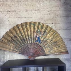 Beautiful one of a kind large vintage Chinese wall fan - Wall Art | Design Decoration