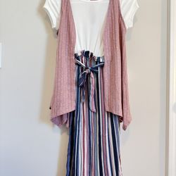 Boho Girls Pant Romper With Vest