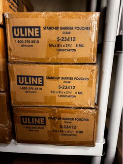 ULINE Stand Up Barrier Pouches S-23(contact info removed) Count New Sealed