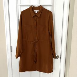 Camel Brown Button Down Dress