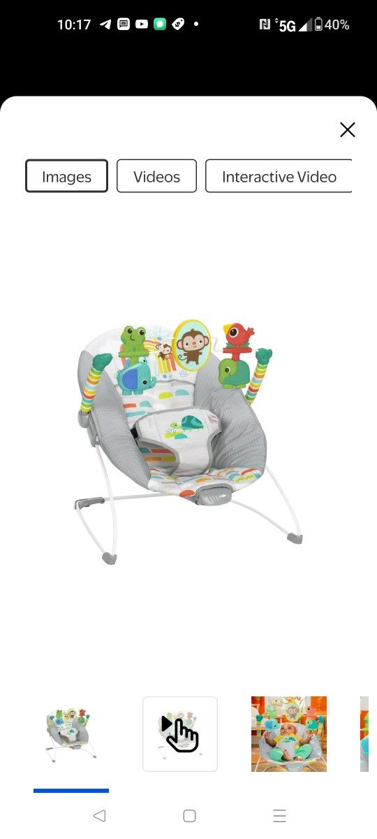 Bright Starts Playful Paradise Vibrating Baby Bouncer Newborn Actual Price $30