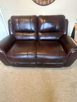 Brown Leather Loveseat – Great Condition