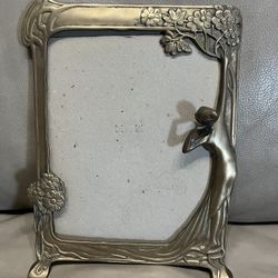 Vintage Art Nouveau Heavy Brass Picture Frame 