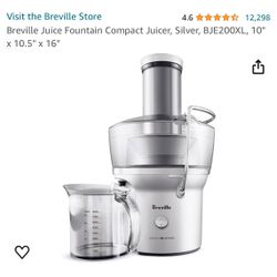 Breville Juice Fountain Compact Juicer, Silver, BJE200XL,